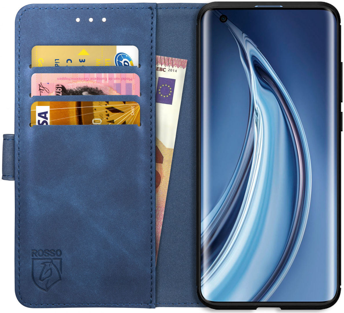 Rosso Element Xiaomi Mi 10 / Mi 10 Pro Hoesje Book Cover Blauw afbeelding 1