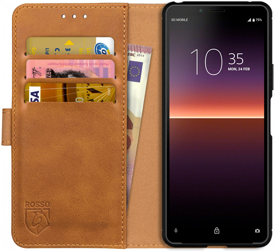 Rosso Element Sony Xperia 10 II Hoesje Book Cover Lichtbruin afbeelding 1