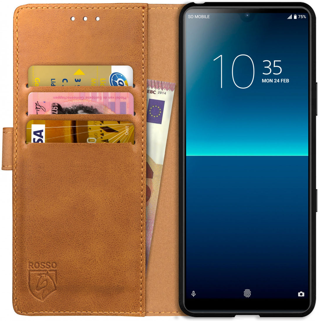 Rosso Element Sony Xperia L4 Hoesje Book Cover Lichtbruin afbeelding 1