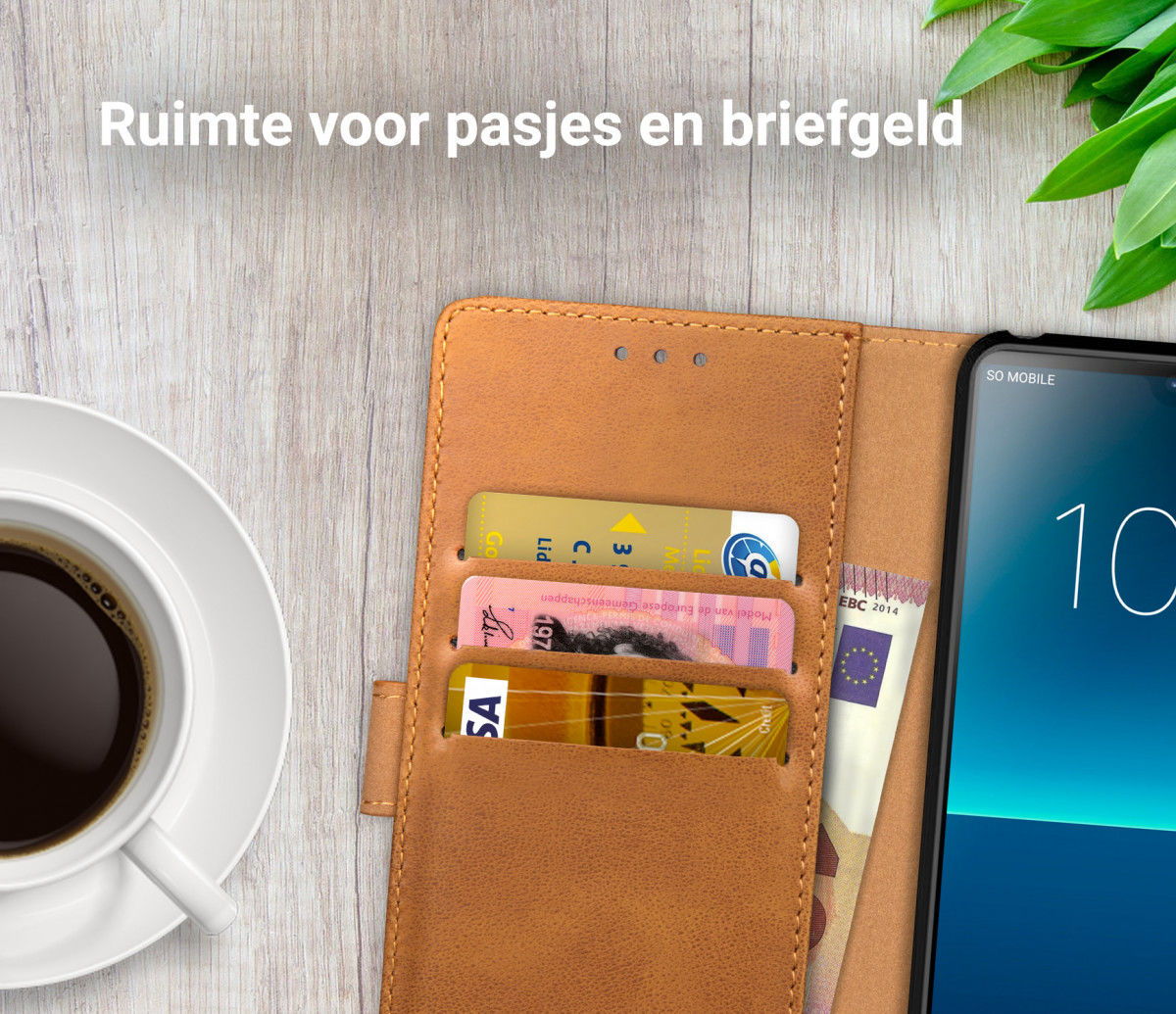 Rosso Element Sony Xperia L4 Hoesje Book Cover Lichtbruin afbeelding 9