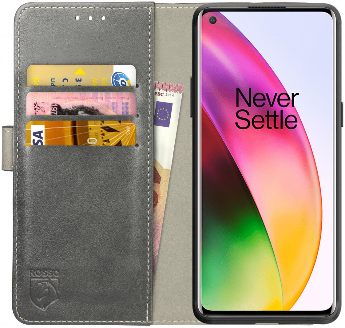 Rosso Element OnePlus 8 Hoesje Book Cover Grijs afbeelding 1