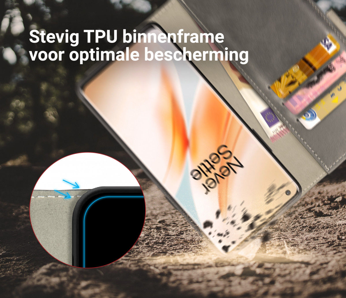 Rosso Element OnePlus 8 Pro Hoesje Book Cover Grijs afbeelding 5
