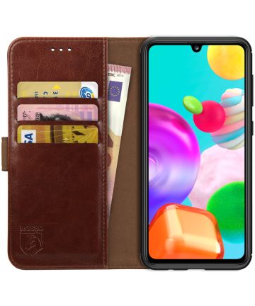 Rosso Element Samsung Galaxy A41 Hoesje Book Cover Bruin Hoesjes