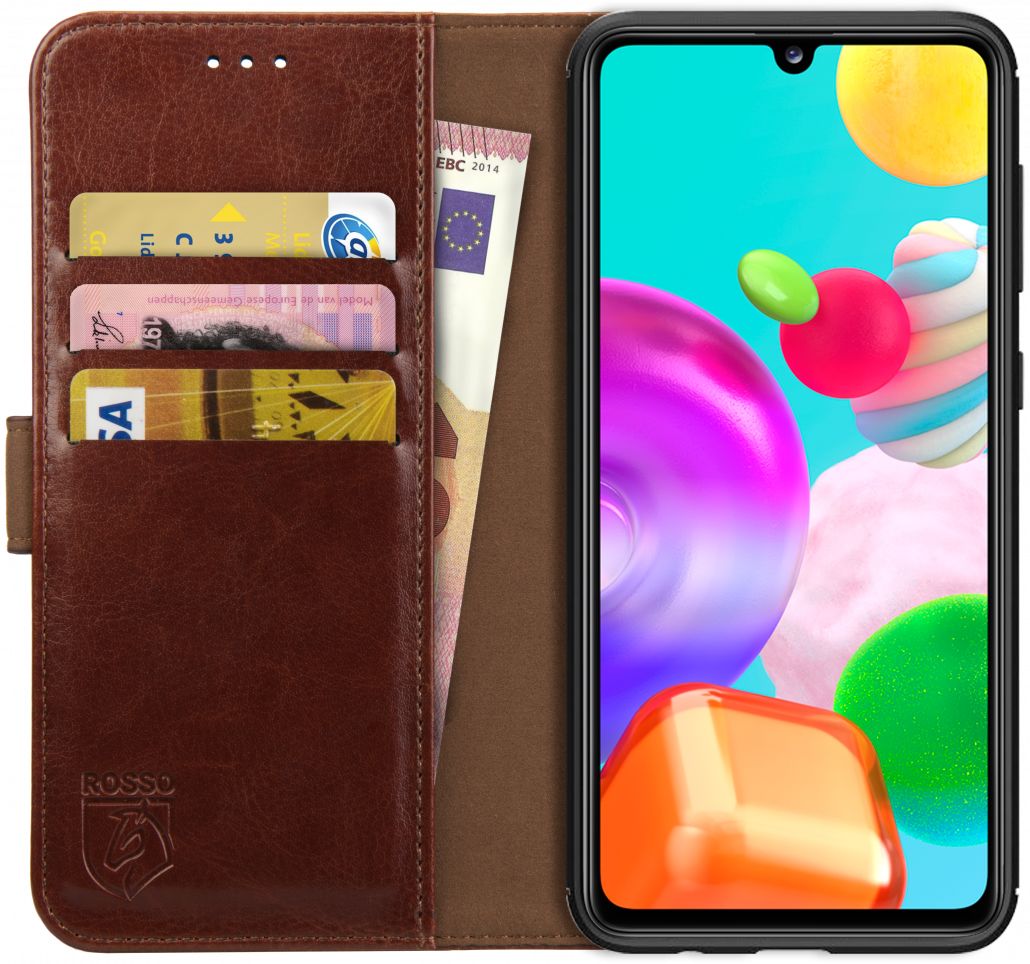Rosso Element Samsung Galaxy A41 Hoesje Book Cover Bruin afbeelding 1