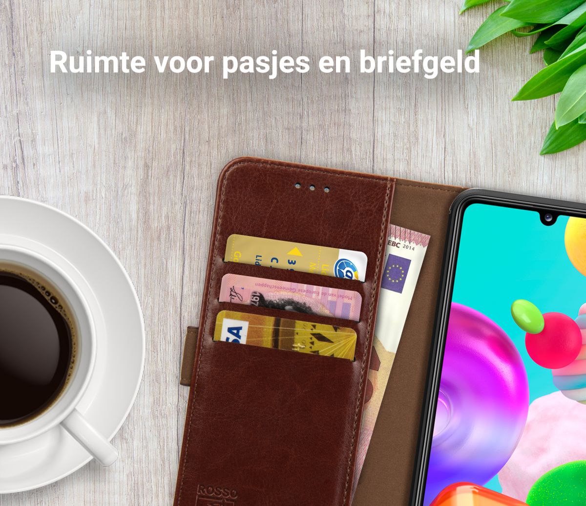 Rosso Element Samsung Galaxy A41 Hoesje Book Cover Bruin afbeelding 8