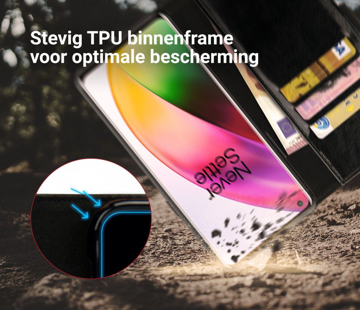 Rosso Element OnePlus 8 Hoesje Book Cover Zwart afbeelding 6