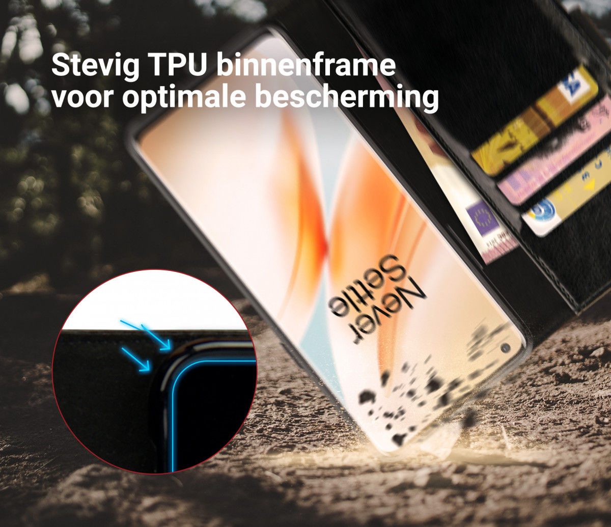 Rosso Element OnePlus 8 Pro Hoesje Book Cover Zwart afbeelding 6