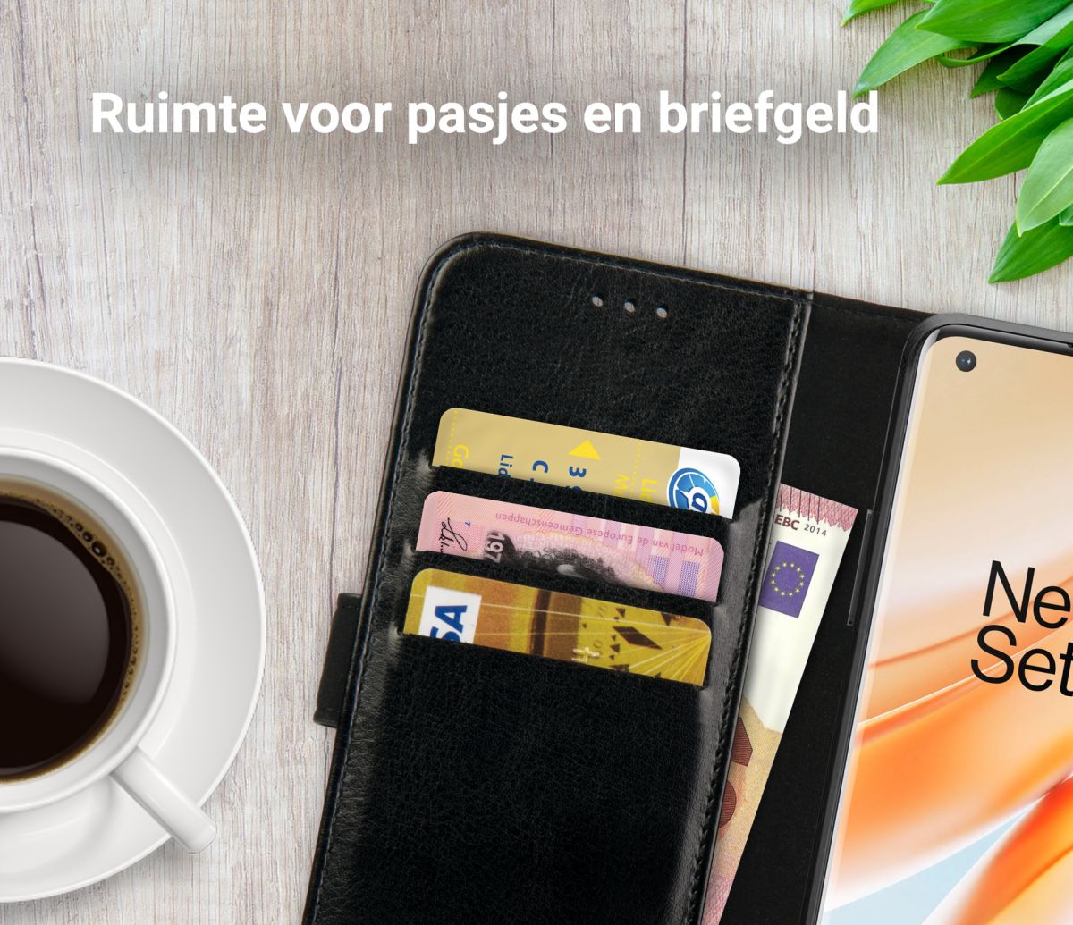 Rosso Element OnePlus 8 Pro Hoesje Book Cover Zwart afbeelding 9