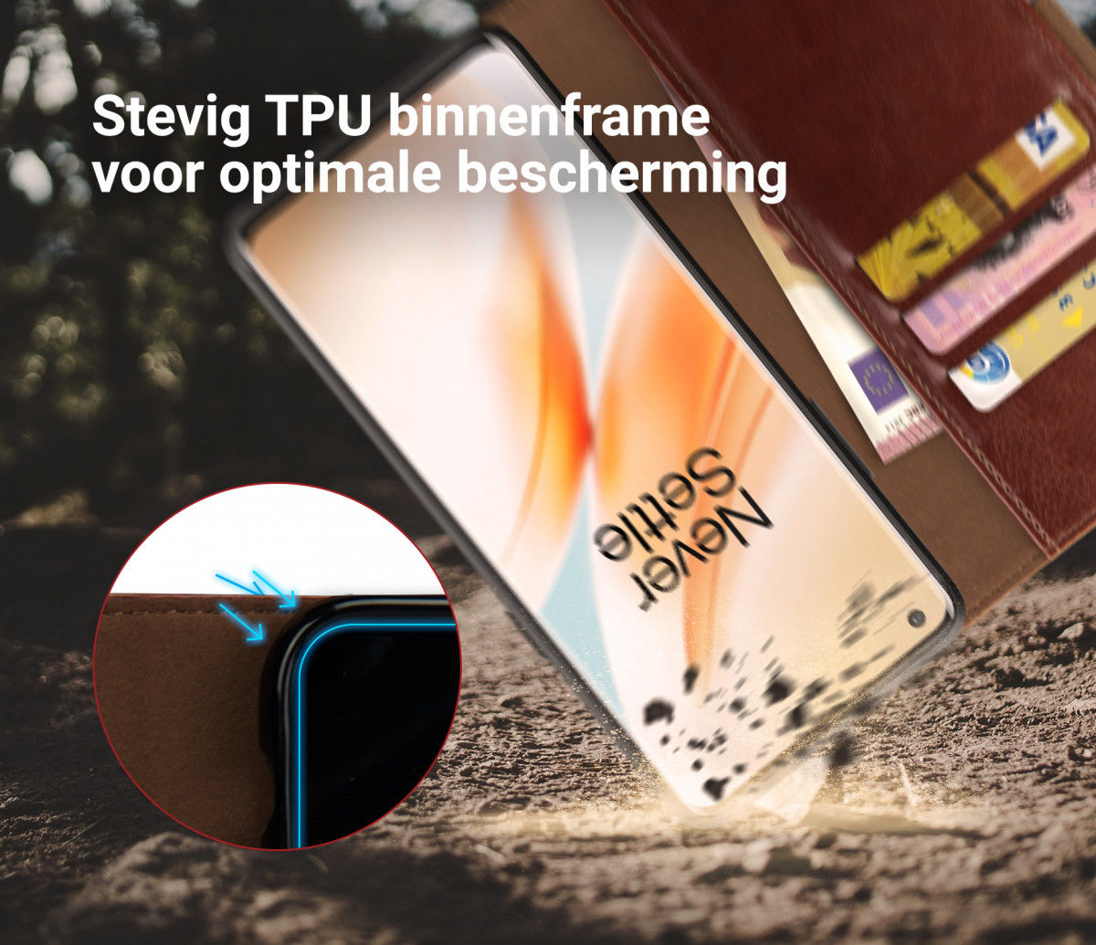 Rosso Element OnePlus 8 Pro Hoesje Book Cover Bruin afbeelding 6