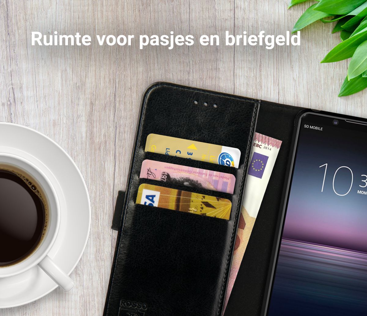 Rosso Element Sony Xperia 1 II Hoesje Book Cover Zwart afbeelding 9