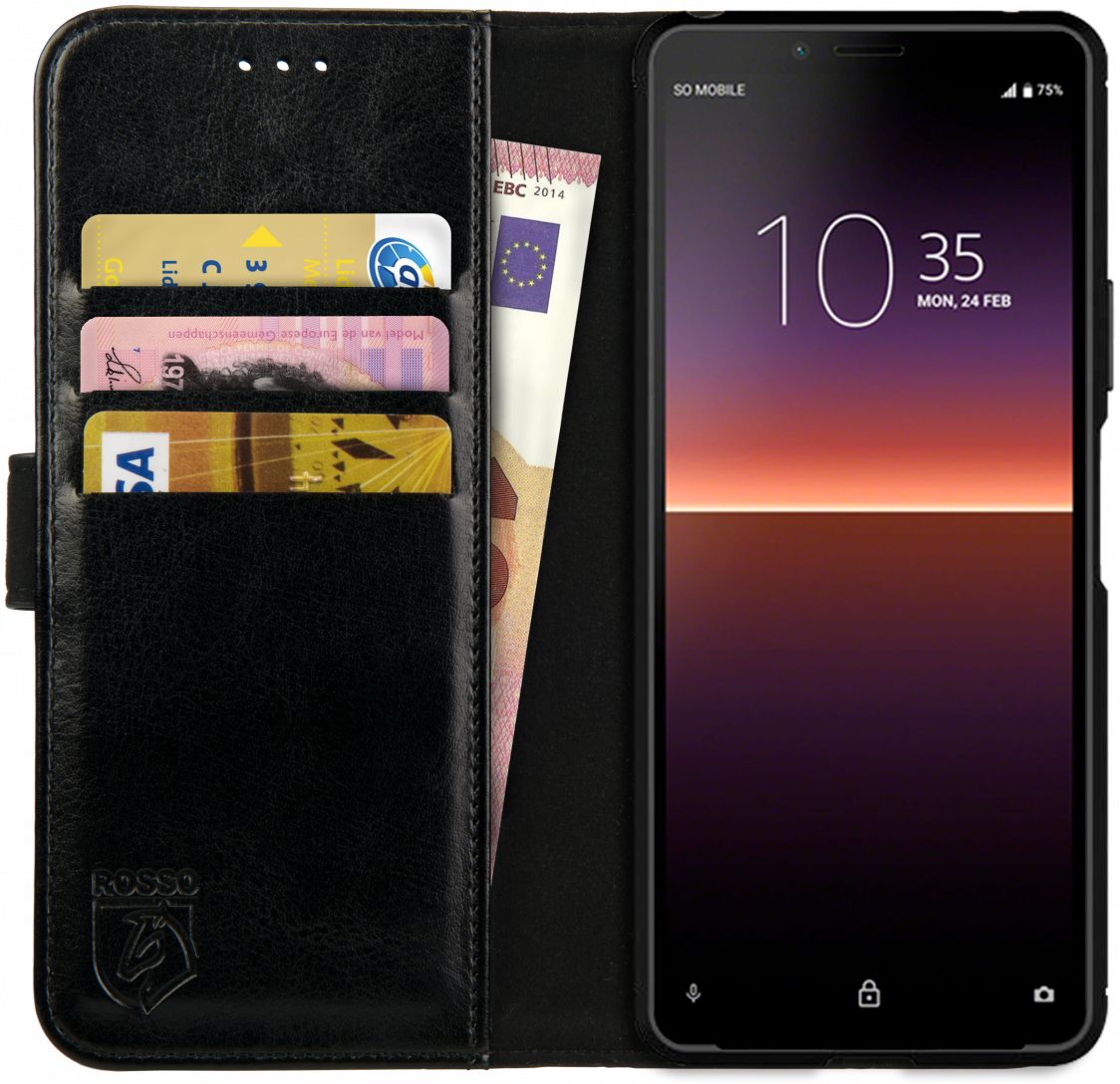 Rosso Element Sony Xperia 10 II Hoesje Book Cover Zwart afbeelding 1