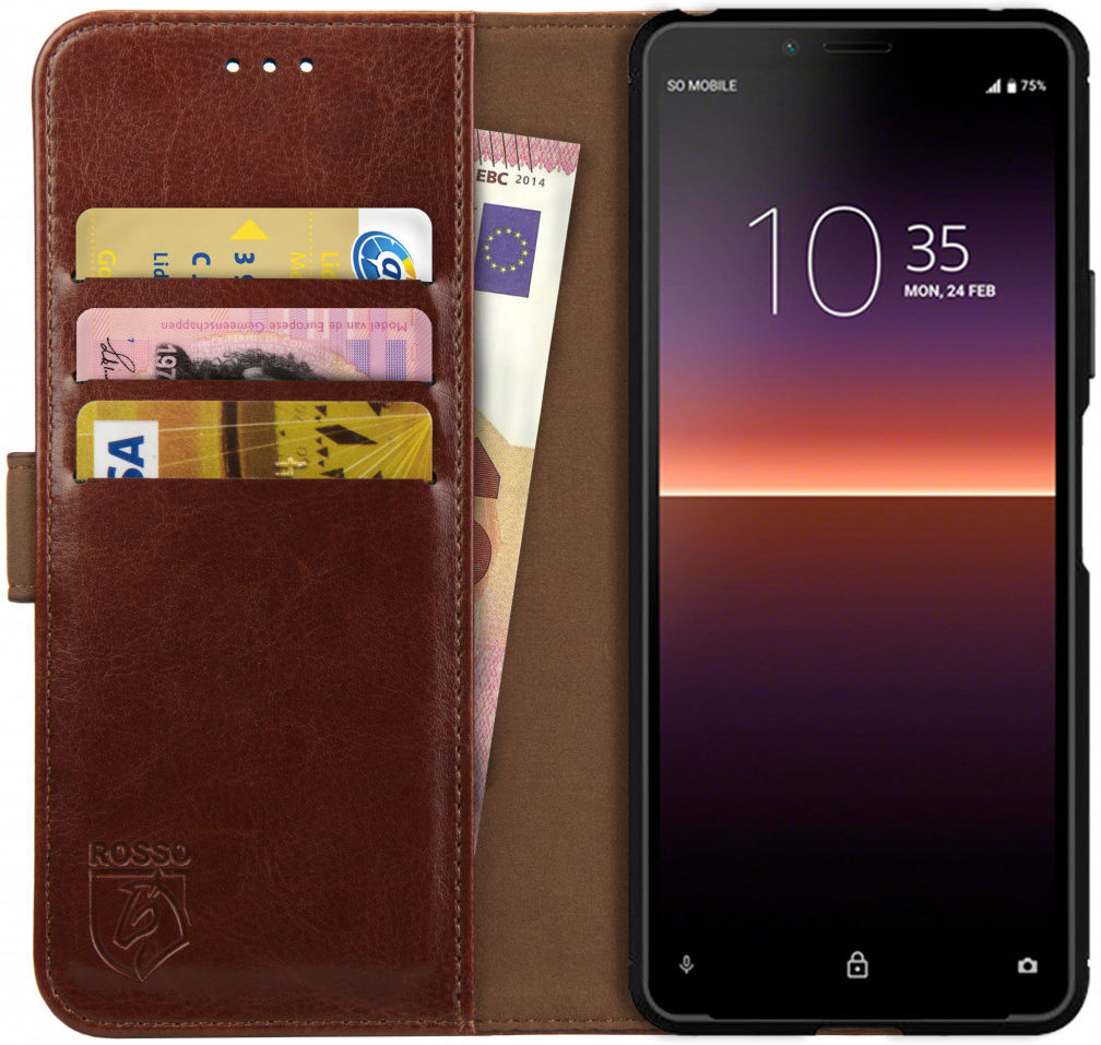 Rosso Element Sony Xperia 10 II Hoesje Book Cover Bruin afbeelding 1
