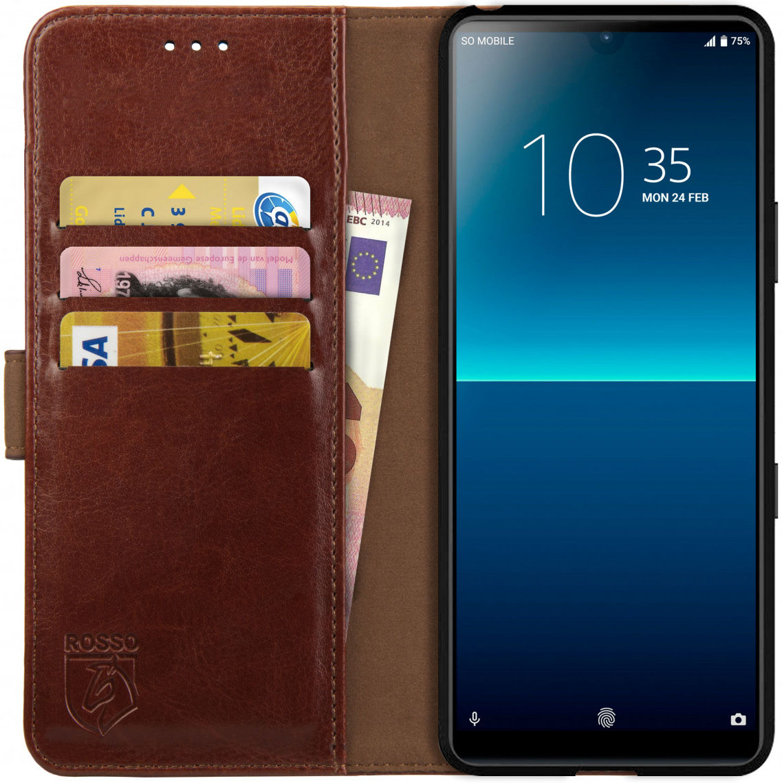 Rosso Element Sony Xperia L4 Hoesje Book Cover Bruin afbeelding 1