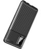 Samsung Galaxy A41 Hoesje Geborsteld Carbon Zwart