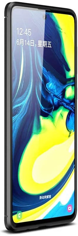 Samsung Galaxy A41 Hoesje Geborsteld Carbon Zwart afbeelding 3