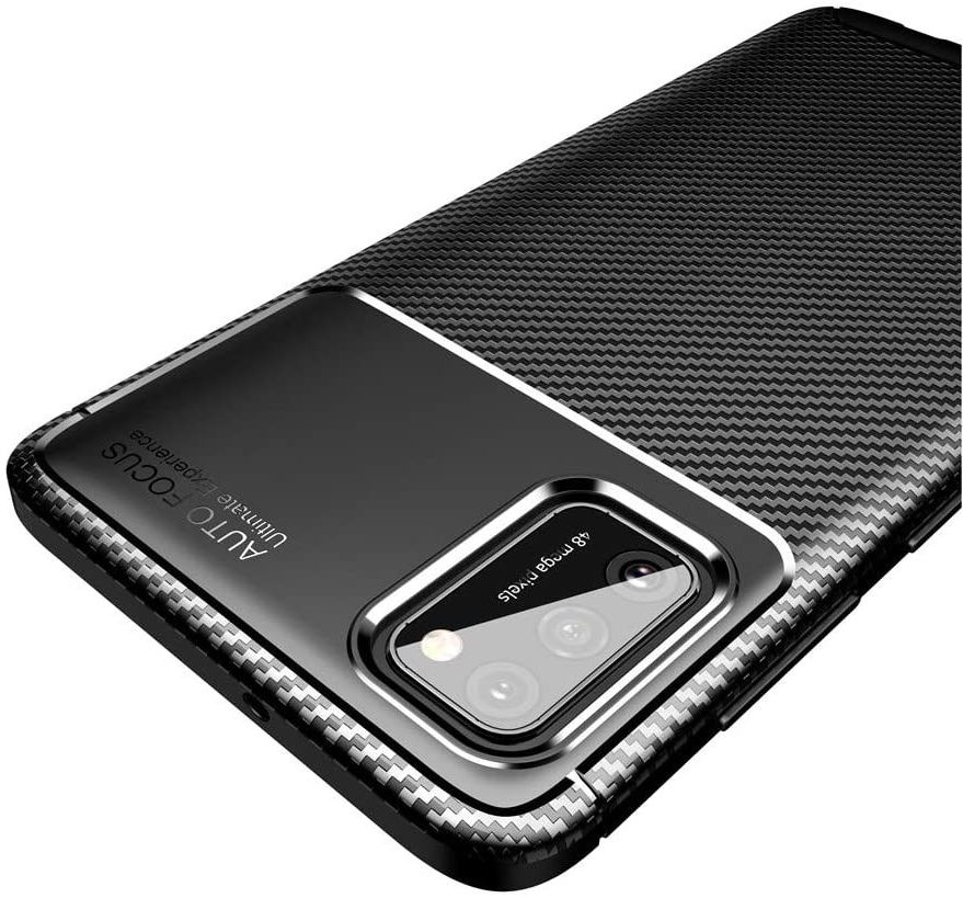 Samsung Galaxy A41 Hoesje Geborsteld Carbon Zwart afbeelding 4