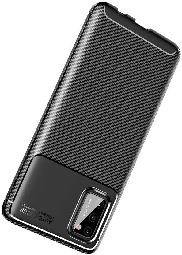Samsung Galaxy A41 Hoesje Geborsteld Carbon Zwart afbeelding 6
