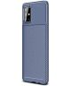 Samsung Galaxy A41 Hoesje Geborsteld Carbon Blauw