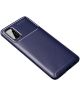 Samsung Galaxy A41 Hoesje Geborsteld Carbon Blauw