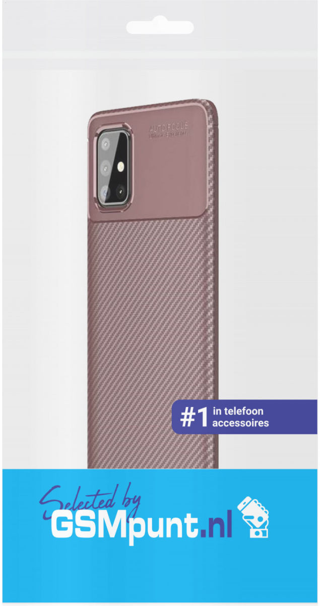 Samsung Galaxy A41 Hoesje Geborsteld Carbon Bruin afbeelding 3