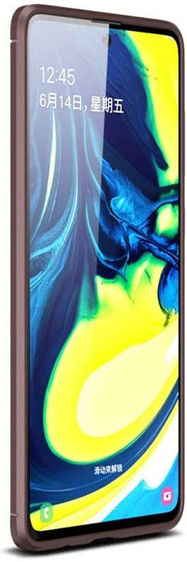 Samsung Galaxy A41 Hoesje Geborsteld Carbon Bruin afbeelding 4