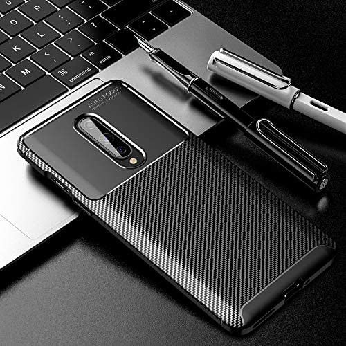 OnePlus 8 Siliconen Carbon Hoesje Zwart afbeelding 4