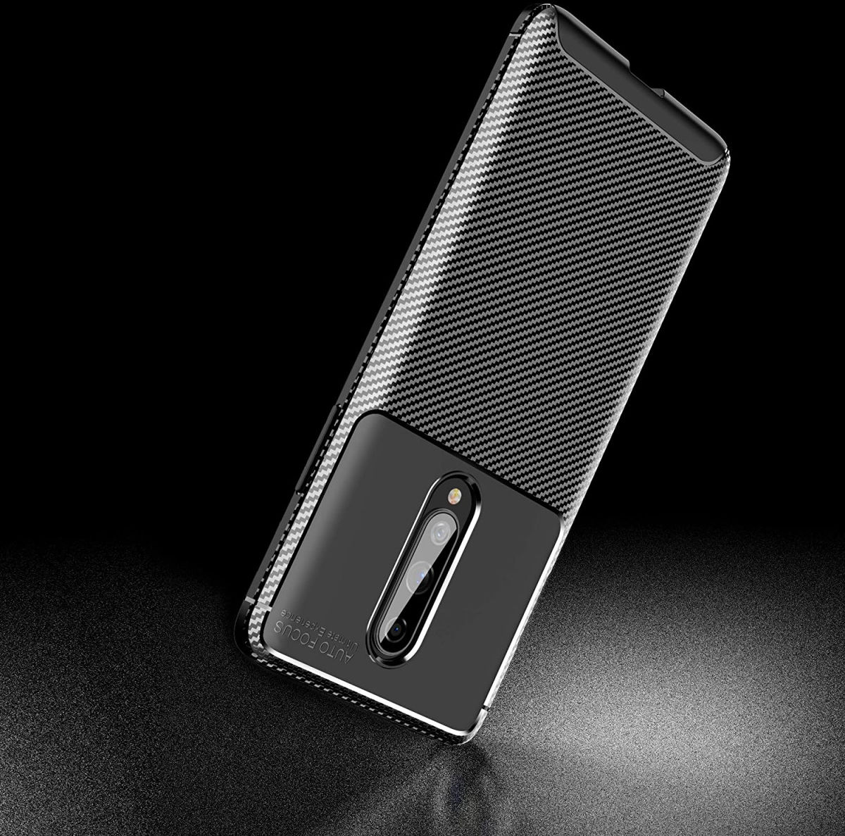 OnePlus 8 Siliconen Carbon Hoesje Zwart afbeelding 7