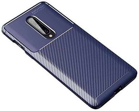 OnePlus 8 Siliconen Carbon Hoesje Blauw afbeelding 1