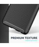 Sony Xperia 1 II Hoesje Siliconen Carbon TPU Back Cover Zwart
