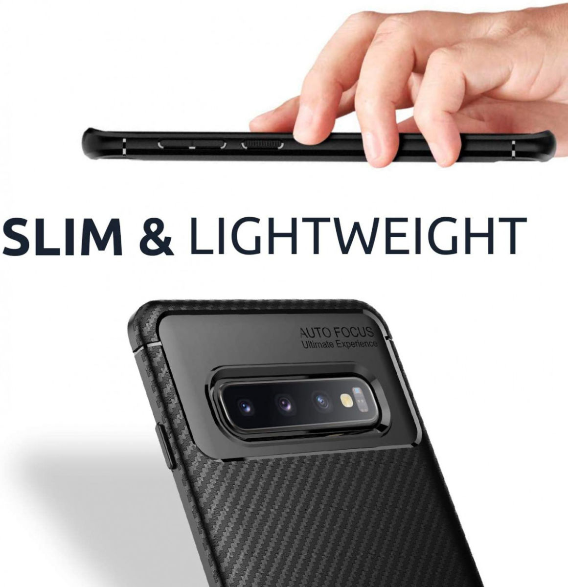 Sony Xperia 1 II Hoesje Siliconen Carbon TPU Back Cover Zwart afbeelding 3