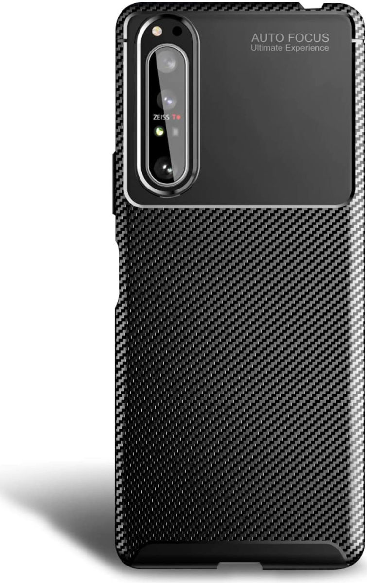 Sony Xperia 1 II Hoesje Siliconen Carbon TPU Back Cover Zwart afbeelding 8