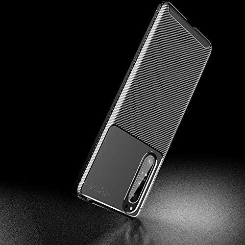 Sony Xperia 1 II Hoesje Siliconen Carbon TPU Back Cover Zwart afbeelding 11