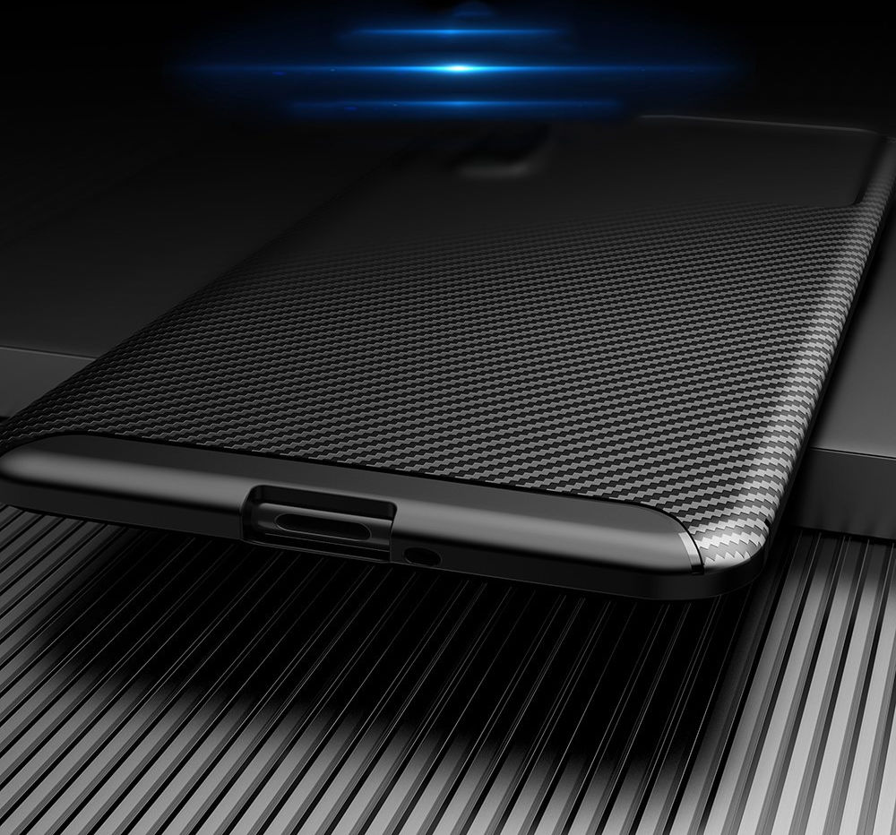 Sony Xperia 10 II Siliconen Carbon Hoesje Blauw afbeelding 5