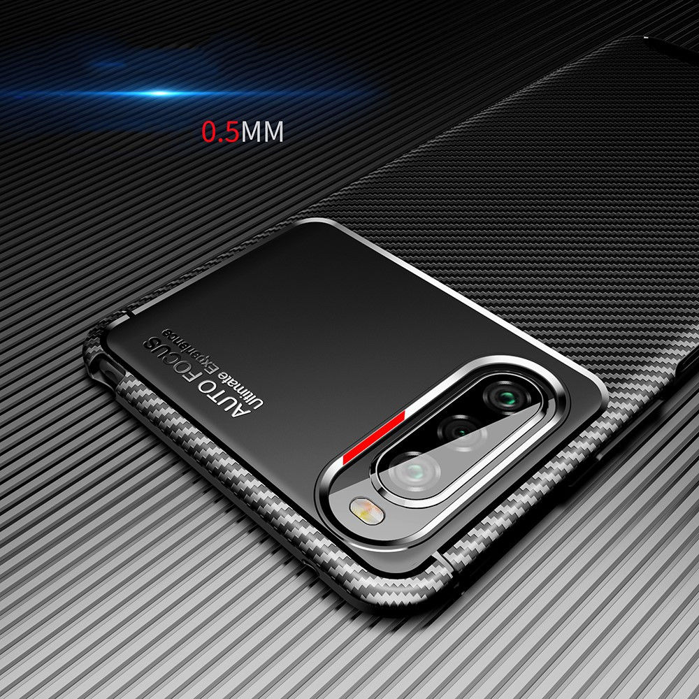Sony Xperia 10 II Siliconen Carbon Hoesje Blauw afbeelding 4