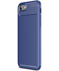 Apple iPhone SE (2020/2022) Hoesje Siliconen Carbon Blauw