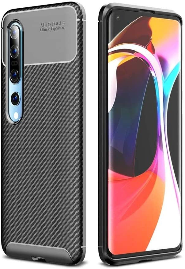 Xiaomi Mi 10 (Pro) Siliconen Carbon Hoesje Zwart afbeelding 5