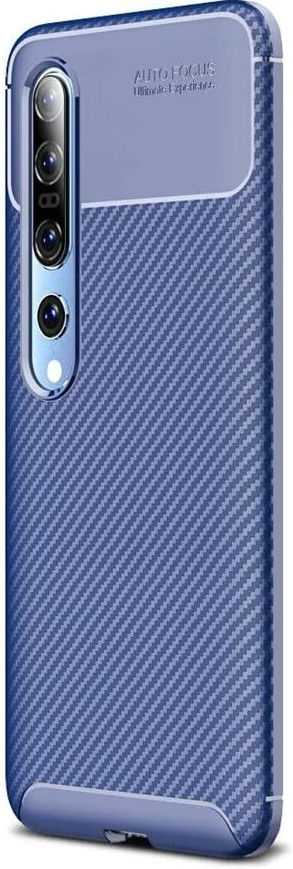 Xiaomi Mi 10 (Pro) Siliconen Carbon Hoesje Blauw afbeelding 1