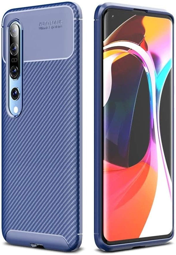 Xiaomi Mi 10 (Pro) Siliconen Carbon Hoesje Blauw afbeelding 5