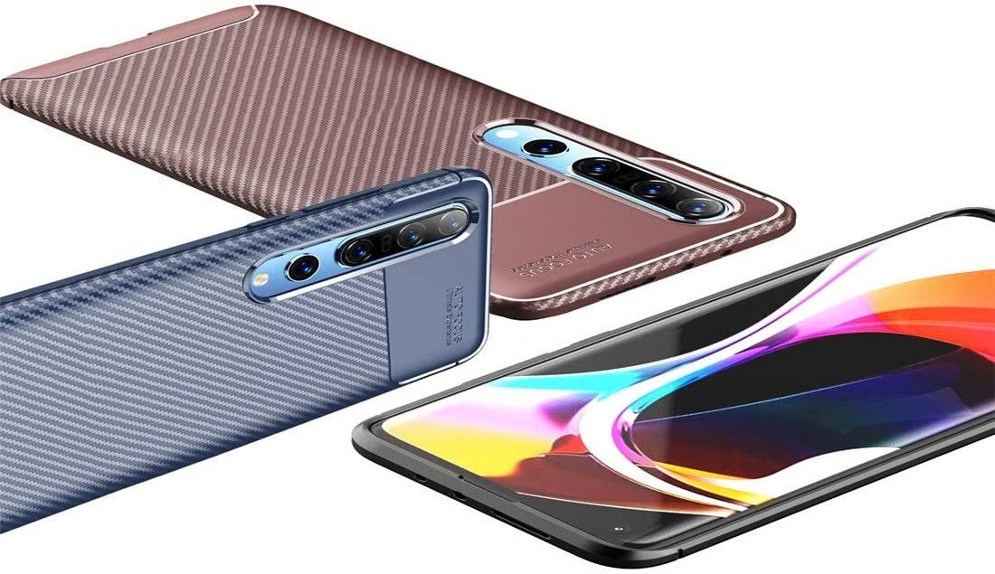 Xiaomi Mi 10 (Pro) Siliconen Carbon Hoesje Blauw afbeelding 6