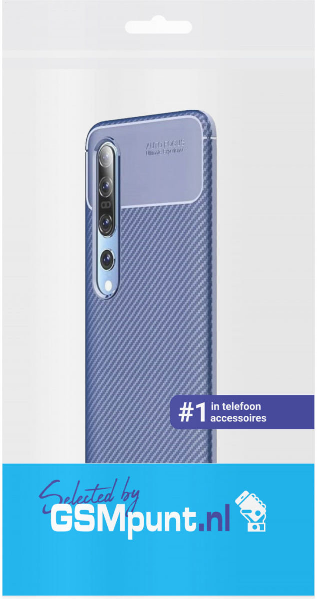 Xiaomi Mi 10 (Pro) Siliconen Carbon Hoesje Blauw afbeelding 2