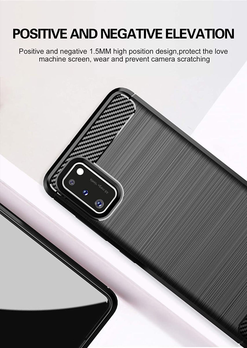 Samsung Galaxy A41 Geborsteld TPU Hoesje Zwart afbeelding 7