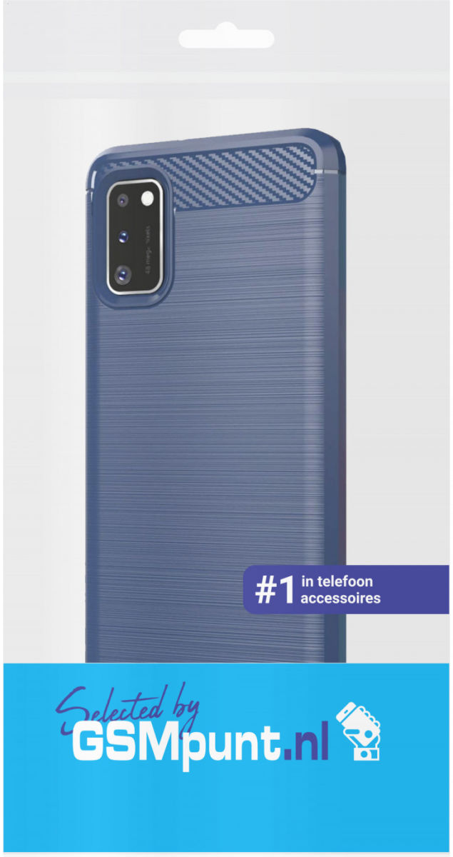 Samsung Galaxy A41 Geborsteld TPU Hoesje Blauw afbeelding 2