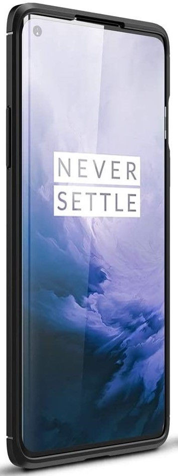OnePlus 8 Hoesje Geborsteld TPU Flexibele Back Cover Zwart afbeelding 4