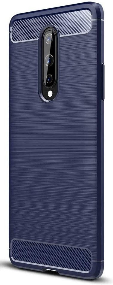 OnePlus 8 Hoesje Geborsteld TPU Flexibele Back Cover Blauw afbeelding 1