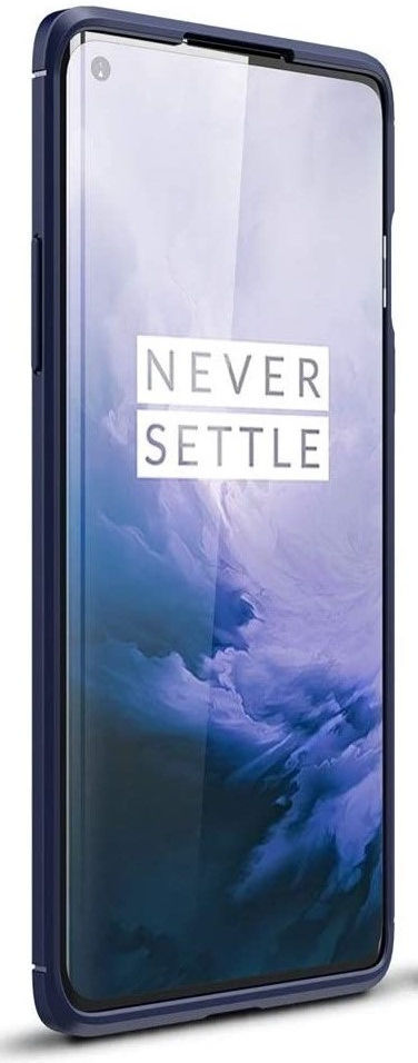 OnePlus 8 Hoesje Geborsteld TPU Flexibele Back Cover Blauw afbeelding 3