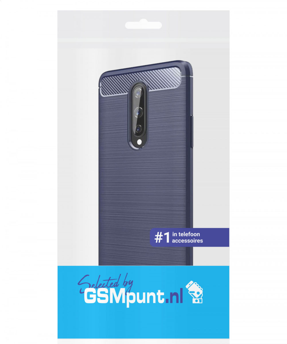 OnePlus 8 Hoesje Geborsteld TPU Flexibele Back Cover Blauw afbeelding 2
