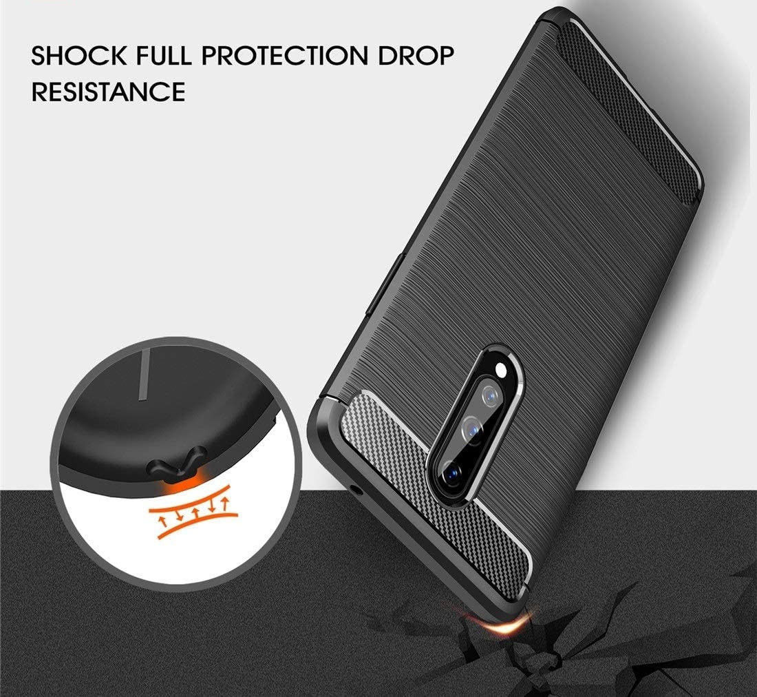 OnePlus 8 Hoesje Geborsteld TPU Flexibele Back Cover Rood afbeelding 5