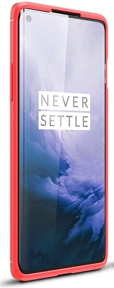 OnePlus 8 Hoesje Geborsteld TPU Flexibele Back Cover Rood afbeelding 4