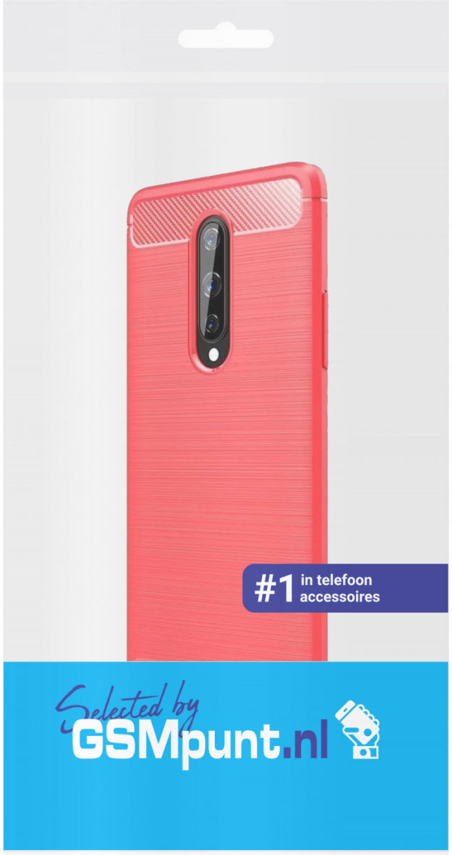 OnePlus 8 Hoesje Geborsteld TPU Flexibele Back Cover Rood afbeelding 2
