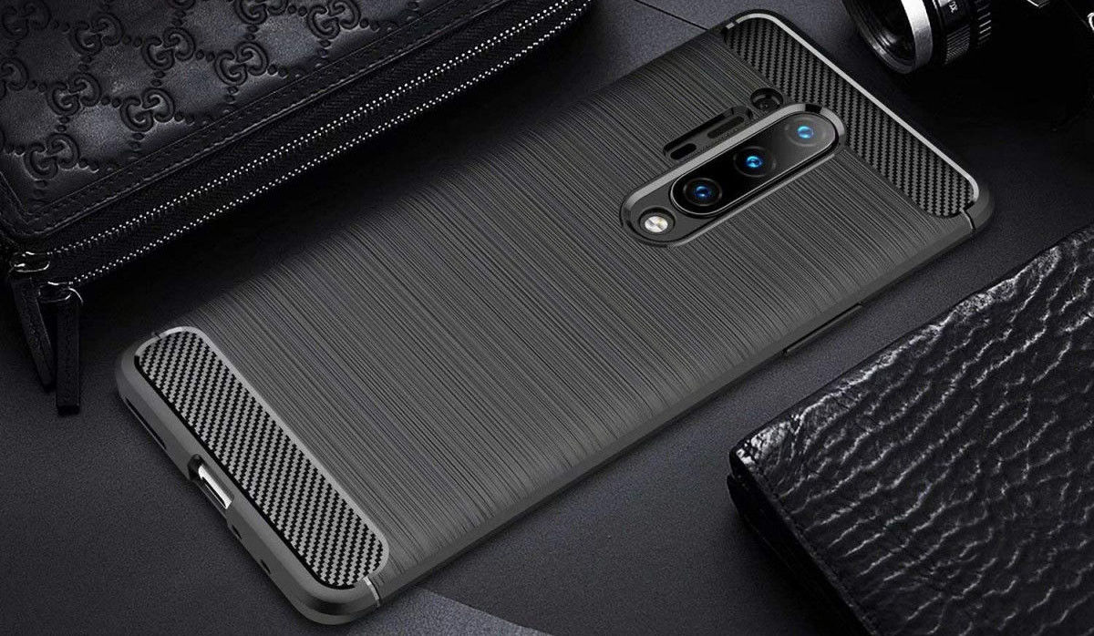 OnePlus 8 Pro Geborsteld TPU Hoesje Zwart afbeelding 5